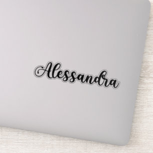 Adesivo Nome Alessandra - Caligrafia manuscrita