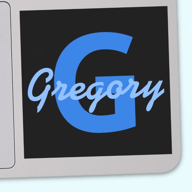 Adesivo Nome Azul e Monograma (Criador carregado)