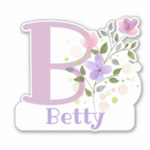 Nome Betty & Inicial com Floral Design