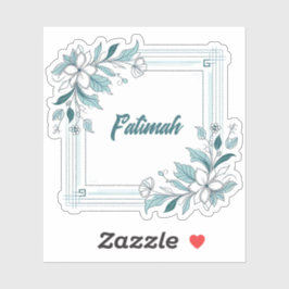 Adesivo Nome Branco e Verde Moderno Mínimo