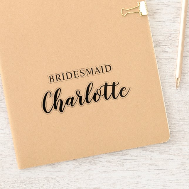 Adesivo Nome Bridesmaid Vinyl Decal Custom Sticker (Notebook)