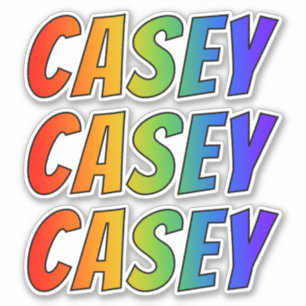 Adesivo Nome "CASEY" com coloração do arco-íris do