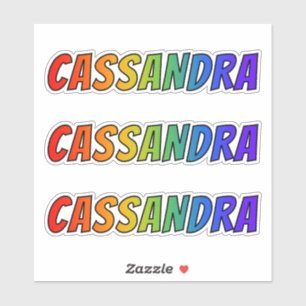 Adesivo Nome "CASSANDRA" com coloração do arco-íris do