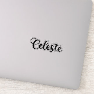 Adesivo Nome Celeste - Caligrafia manuscrita