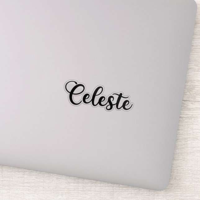 Adesivo Nome Celeste - Caligrafia manuscrita (Detalhe)