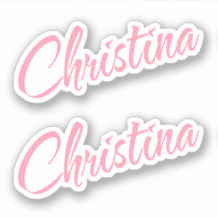 Adesivo Nome Christina em rosa x2