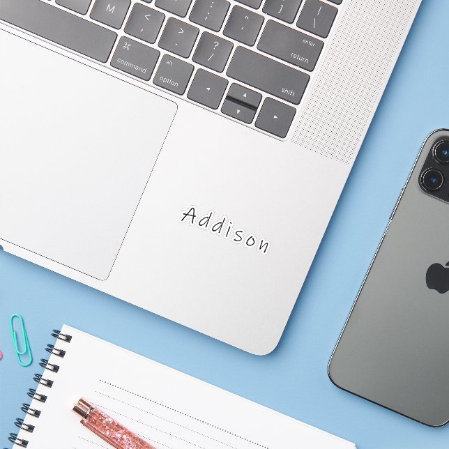 Adesivo Nome da addison, antes de Addison (Notebook com iPhone)