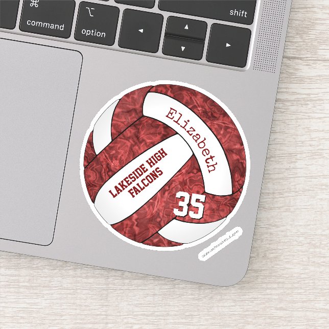 Adesivo nome da equipe de vôlei das garotas de maroon (Detalhe)