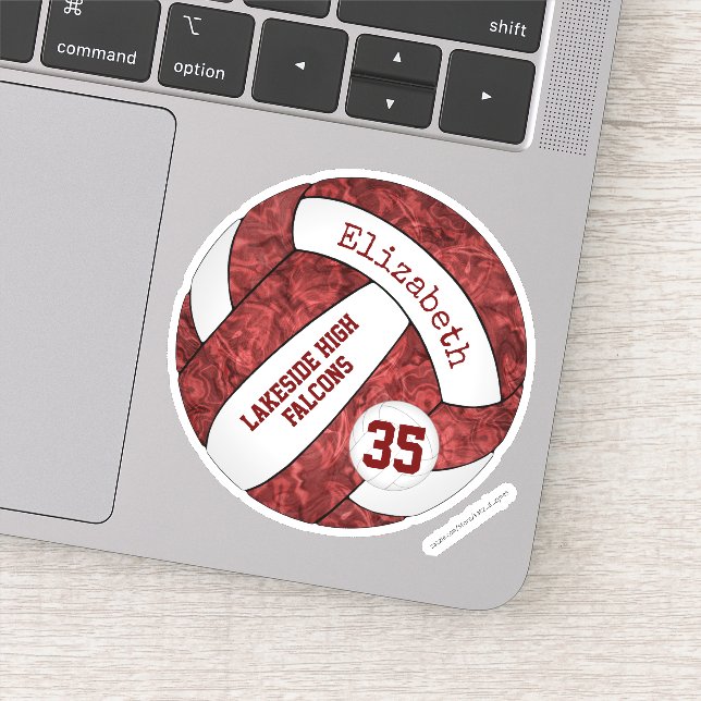 Adesivo nome da equipe de vôlei de maroon (Detalhe)