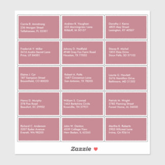 Adesivo Nome da Lista de Convidados Endereço Rosa personal