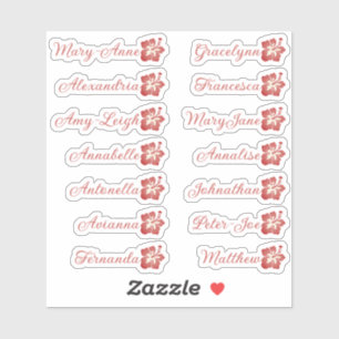 Adesivo Nome da Lista de Convidados Personalizada Calligra