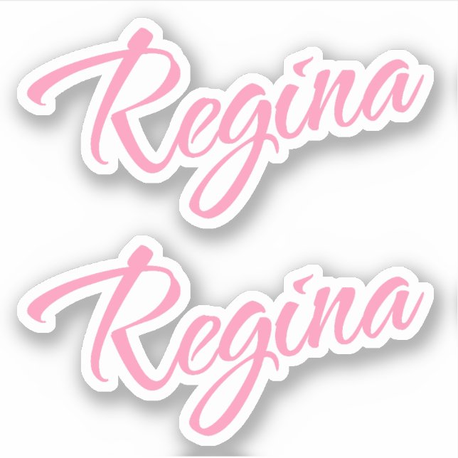 Adesivo Nome da Regina em rosa x2 (Frente)