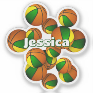 Adesivo nome das crianças na equipe de ouro verde cores ba