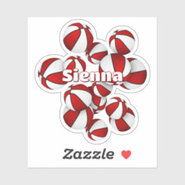 Adesivo nome das crianças no time branco vermelho cola bas