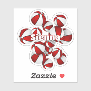 Adesivo nome das crianças no time branco vermelho cola bas