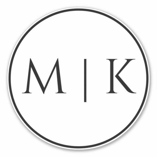 Adesivo Nome das Iniciais do Monograma Casamento Simples M (Frente)