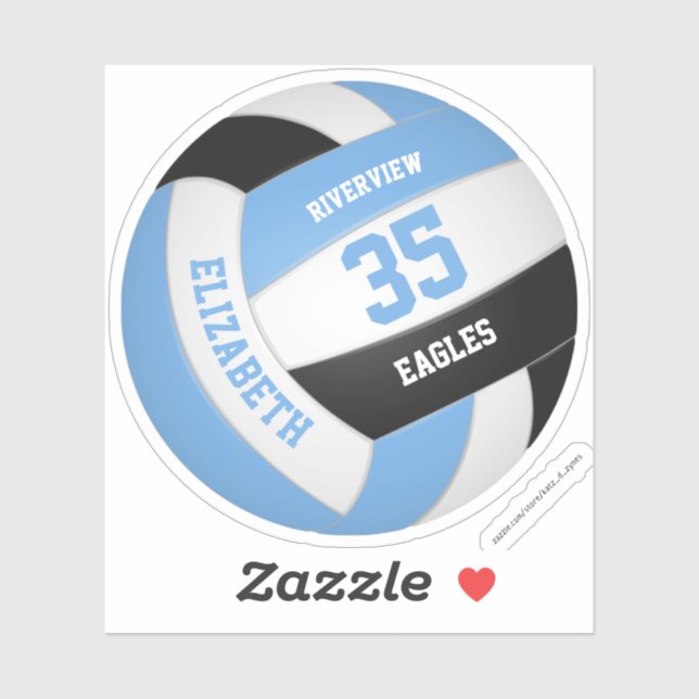 Adesivo nome das raparigas jersey número lt vôlei preto az (Folha)