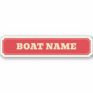 Adesivo Nome de barco estreito personalizado em vermelho