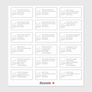 Adesivo Nome de Convidado de Casamento Individual Endereça