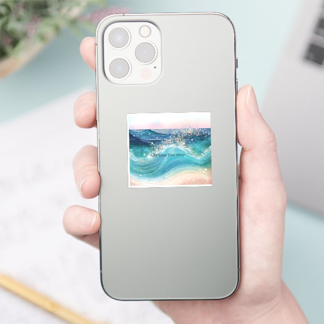 Adesivo Nome de Fotografia Personalizada Wave do Oceano Br (Telefone)
