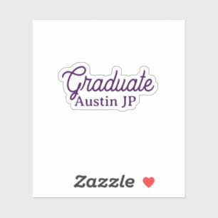 Adesivo nome de graduação roxo simples minimalista elegant