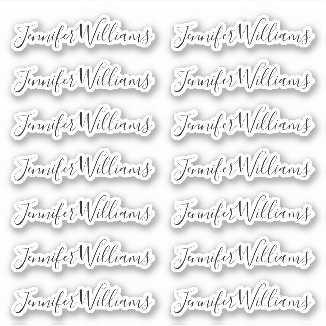 Adesivo Nome de letra de caligrafia moderna + bonita (Frente)