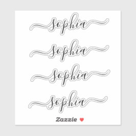 Adesivo Nome de Script Moderno Elegante Simples