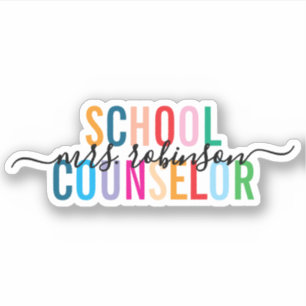 Adesivo Nome de Script Personalizado do Conselheiro Escola