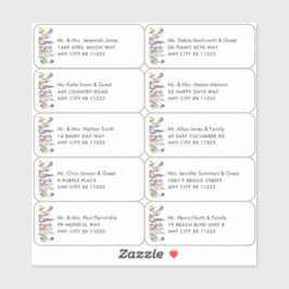 Adesivo Nome de Wildflower Rótulos de Endereço Convidado p