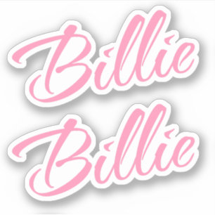 Adesivo Nome Decorativo Billie em rosa x2