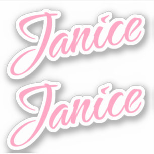 Adesivo Nome decorativo Janice em rosa x2