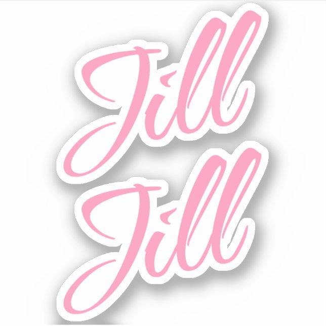 Adesivo Nome decorativo Jill em rosa x2 (Frente)