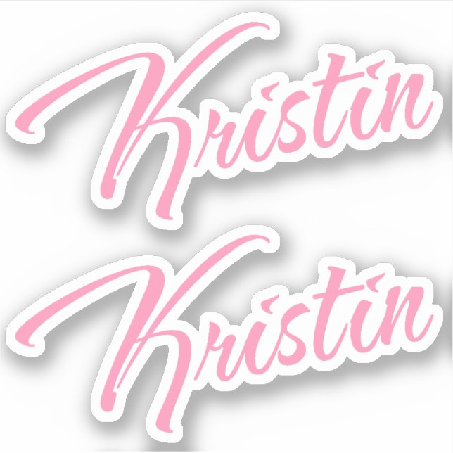 Adesivo Nome Decorativo Kristin em rosa x2 (Frente)