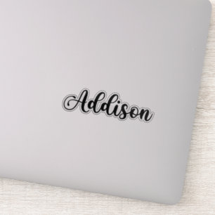 Adesivo Nome do Addison - Caligrafia manuscrita