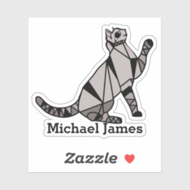 Adesivo Nome do Adição de Animal Moderno de Gato Preto Cin