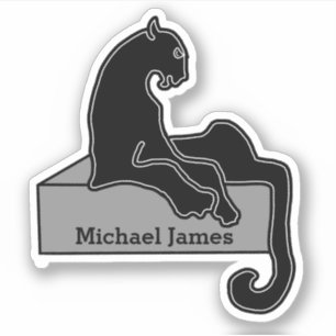 Adesivo Nome do Adição de Pantera Preta Moderna Chave