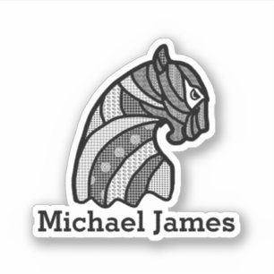 Adesivo Nome do Adicione do Pantero Preto Moderno Cortado