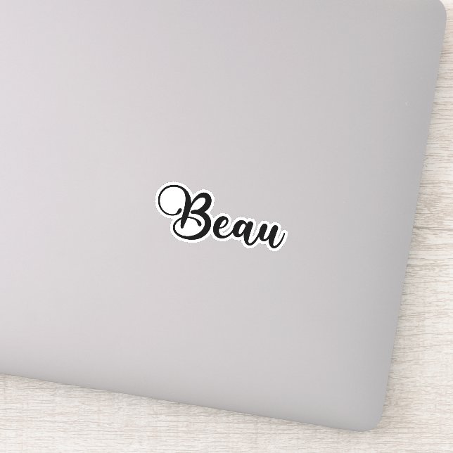 Adesivo Nome do Beau - Caligrafia manuscrita (Detalhe)