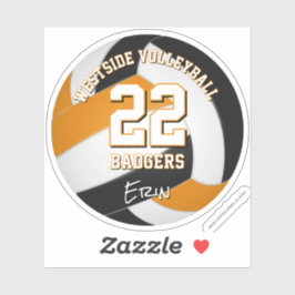 Adesivo nome do clube de vôlei cor de laranja preto