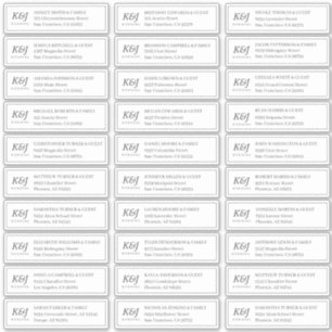 Adesivo Nome do Convidado de Casamento do Monograma Clássi