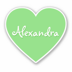 Adesivo Nome do Coração Verde Grande Personalizado