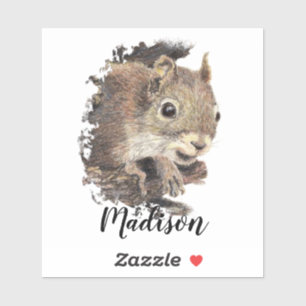 Adesivo Nome do costume da natureza animal do esquilo da