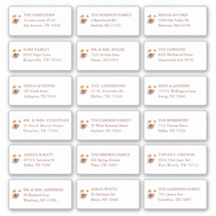 Adesivo Nome do Destinatário do Convidado de Casamento Flo