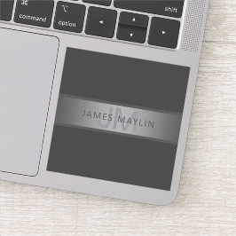 Adesivo Nome do Gradiente da Cinza Escura Moderna ou Nome