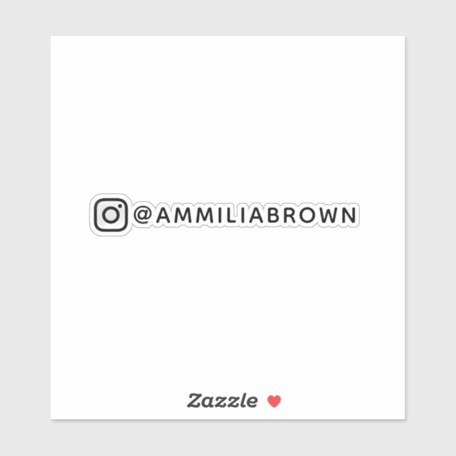 Adesivo Nome do Instagram Personalizado | Design de vinilo (Folha)