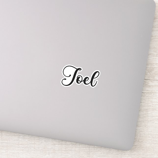 Adesivo Nome do Joel - Caligrafia manuscrita (Detalhe)