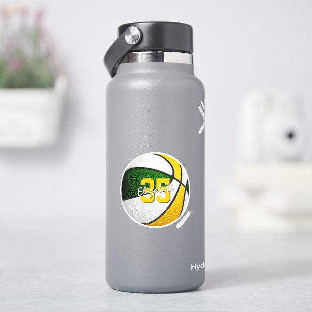 Adesivo nome do jogador do time de basquetebol em ouro ver (HidroFlask)