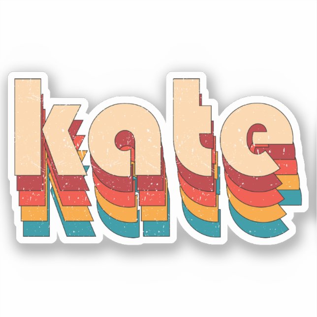 Adesivo Nome do Kate Retro (Frente)