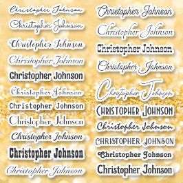 Adesivo Nome do na moda Signature Black Text Script Beijo