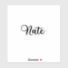 Adesivo Nome do Nate - Caligrafia manuscrita